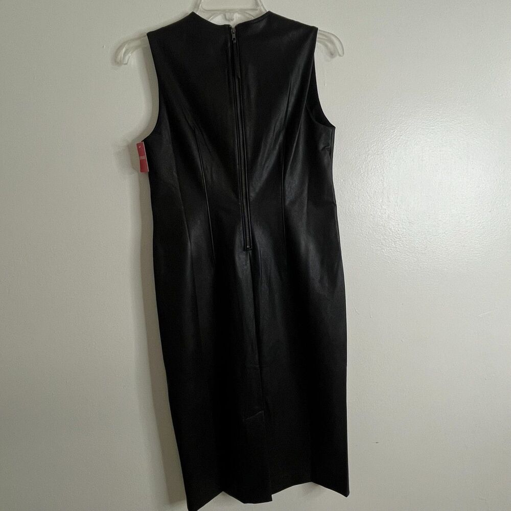 SPANX Leather-Like Sleeveless Sheath Dress Luxe Black NWT Sz Small New $228 - Picture 4 of 10
